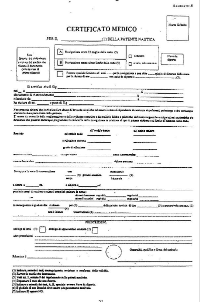 modulo certificato medico patente nautica